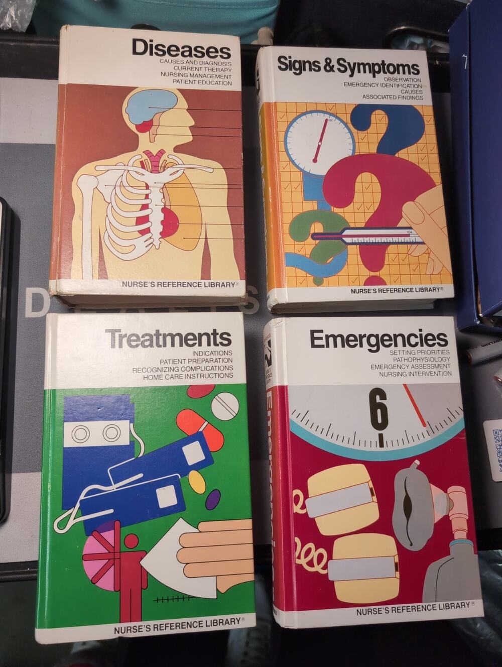 VTG 80s Nurse's Reference Library Springhouse Hardcover Books 4 Volume Set Medic